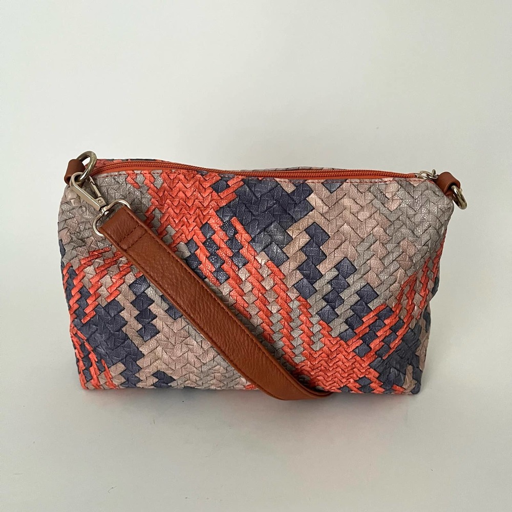 Michael Kors Est. 1981 signature Colored Leather Woven Crossbody Purse